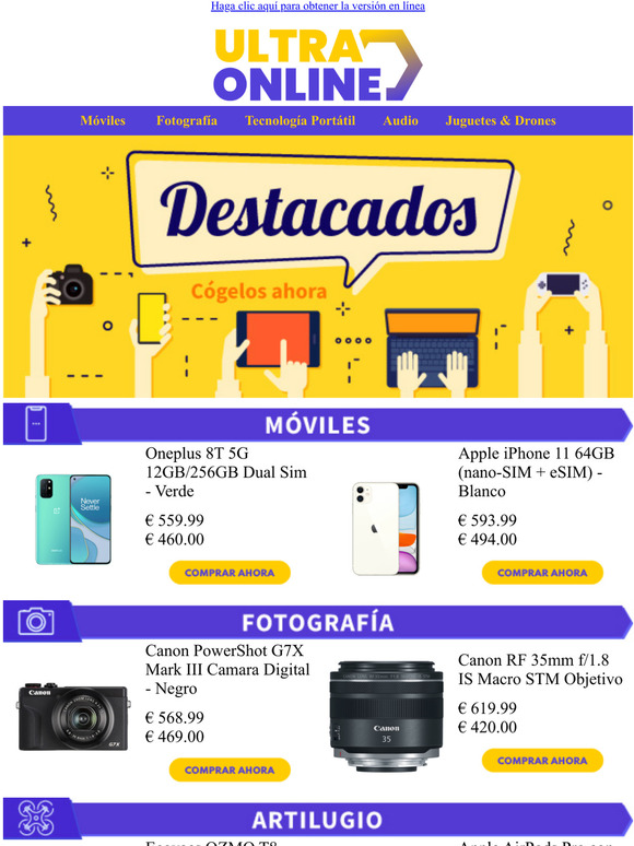 Eleccin del editor de esta semana ( Canon PowerShot G7X Mark III, Apple AirPods Pro, Apple iPhone 11 ... )