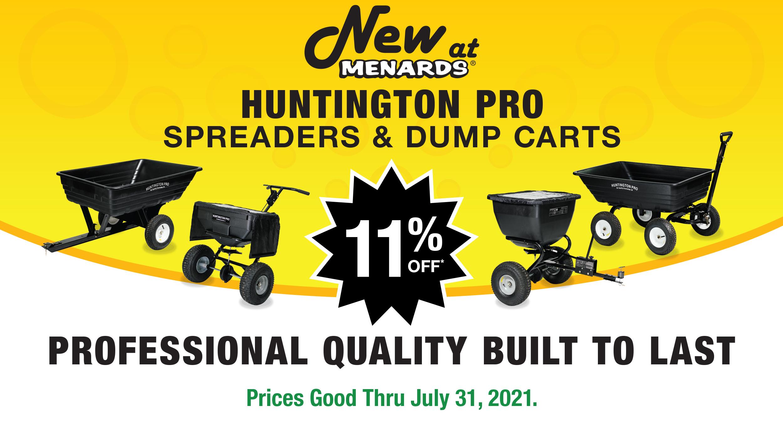 Menards New Huntington Pro Spreaders & Dump Carts! Milled