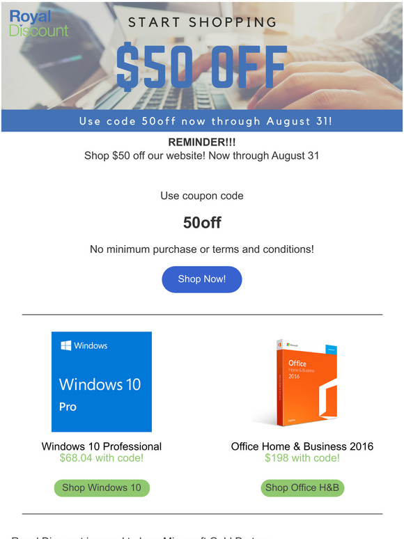 Don't forget! $50 off our website!
