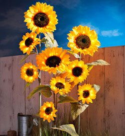 1x Tanzend Solar/Batterie Sonnenblume mit Schmetterling auf Gartensteckern D1Q2 