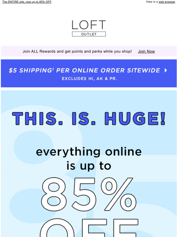 LOFT Outlet ONLINE EXCLUSIVE EVERYTHINGS marked down! Milled