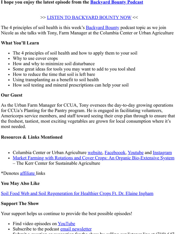 The 4 Principles of Soil Health ft. Tony of Columbia Center or Urban Agriculture