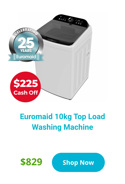 euromaid 10kg top load washing machine etl1000rcw