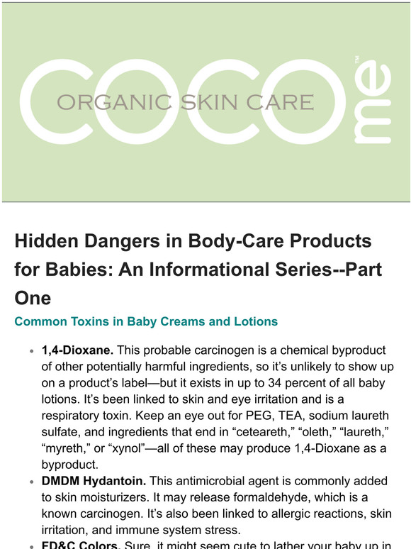 Hidden Dangers in Body-Care Products for Babies
