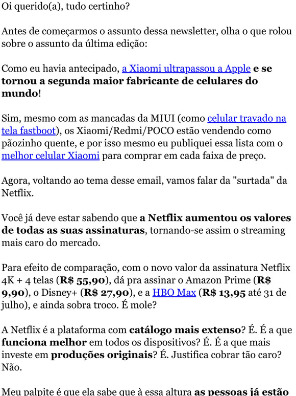A Netflix t se achando?