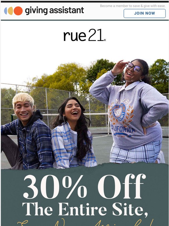 Exclusive: 30% off rue21 Sitewide for You