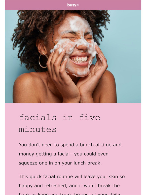 a facial in five minutes