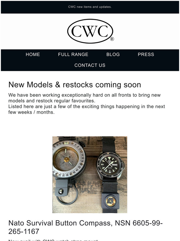 Nato Survival Button Compass Can Now be worn with Watch Strap Holder