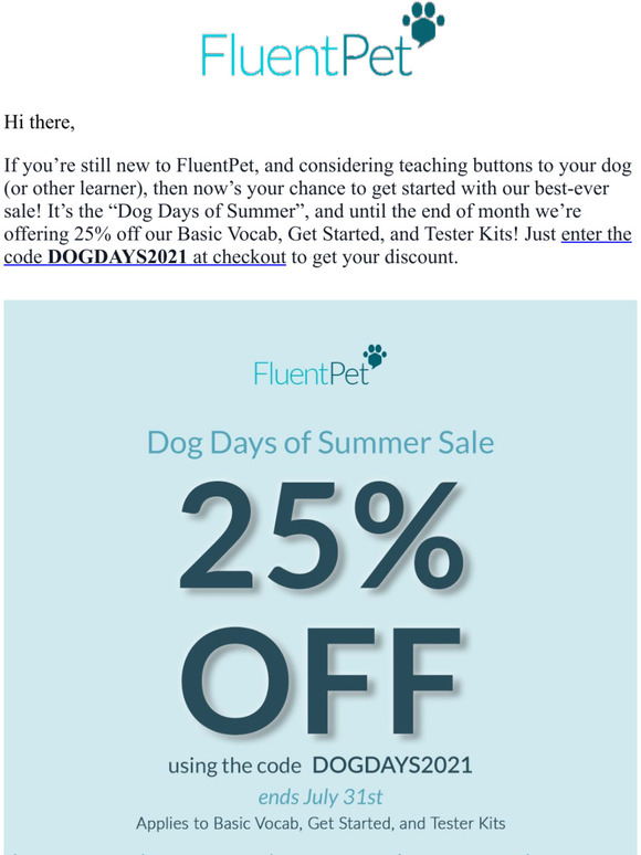 Color Match by CleverPet: Til Jul 31st get 25% off FluentPet Basic