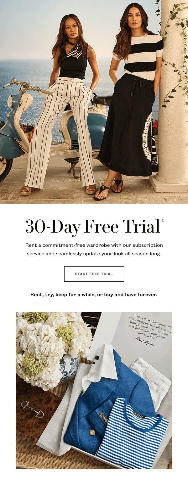 Free clothes trial service