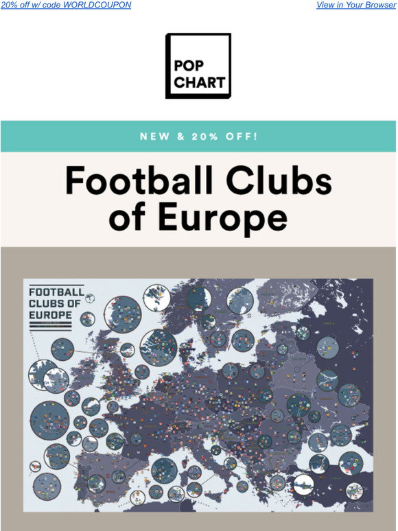 Pop Chart Lab NEW 1000+ European Football Teams, Mapped Milled