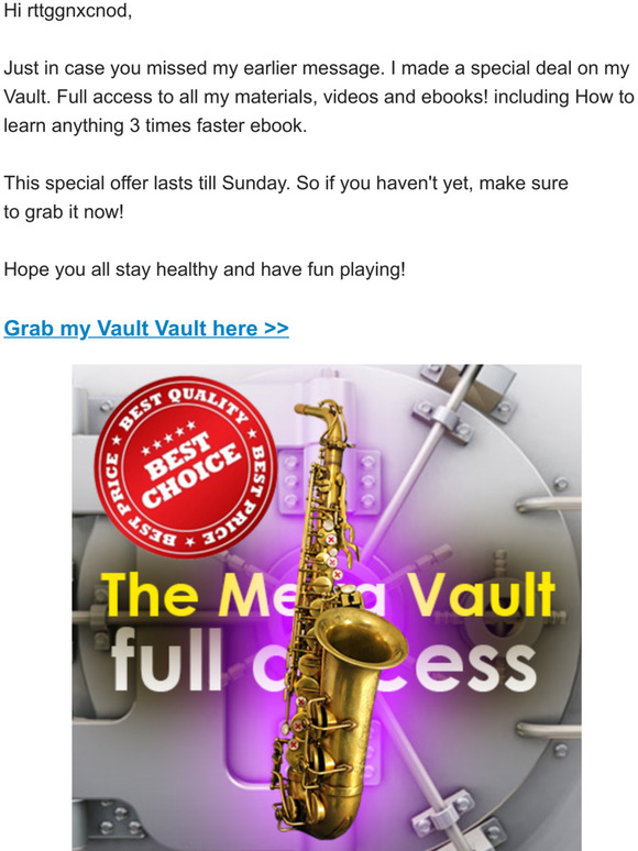 Just 4 days left on my Vault super saxophone deal (Full access to all my videos and materials)