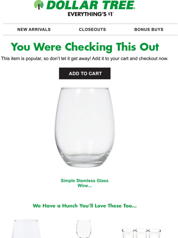 Dollar Tree We Dont Want You To Miss Simple Stemless Glass Wine