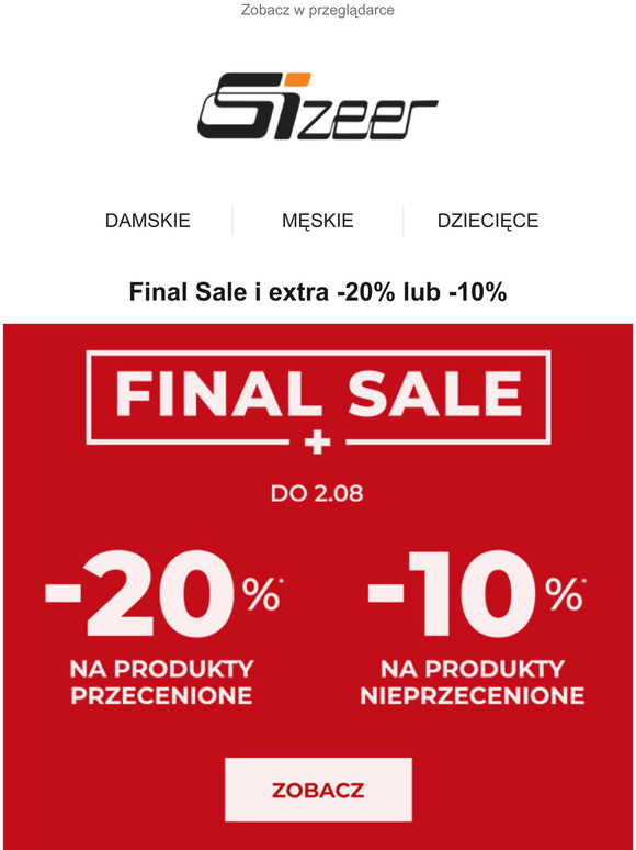 Extra -20% na produkty przecenione i 10% na nieprzecenione>>