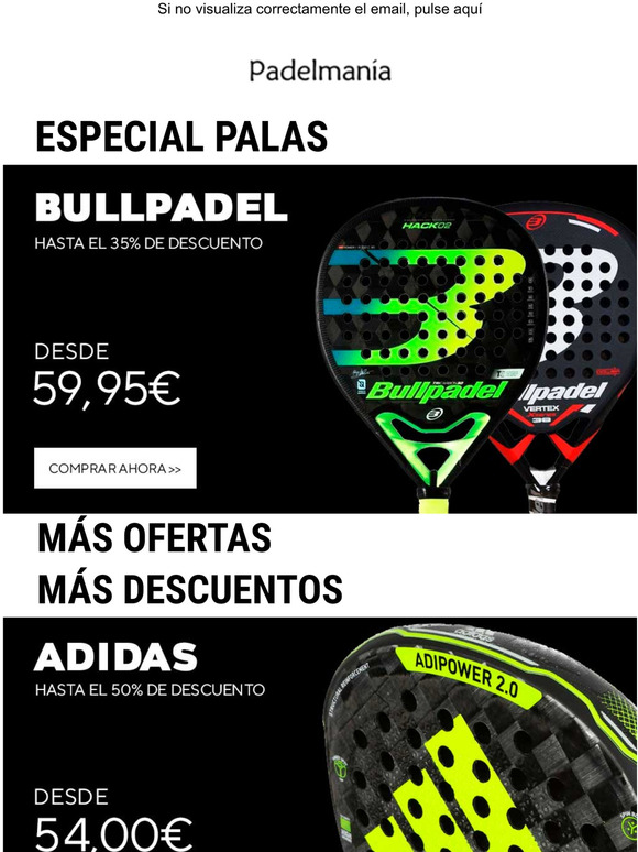 Bullpadel, Adidas, Head... DESDE 54,00 !! [Especial palas]