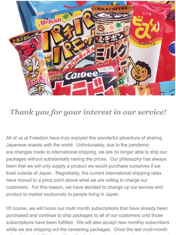 Freedom Japanese Market: Moving to a New Market