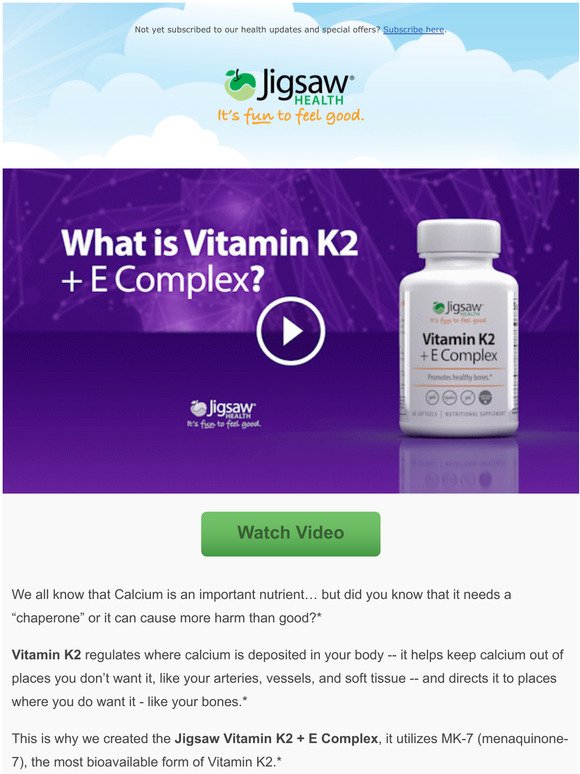 (VIDEO) Everything you need to know about Jigsaw Vitamin K2 + E Complex