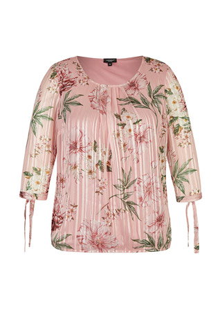 Chiffonbluse mit Streifen und Blumen