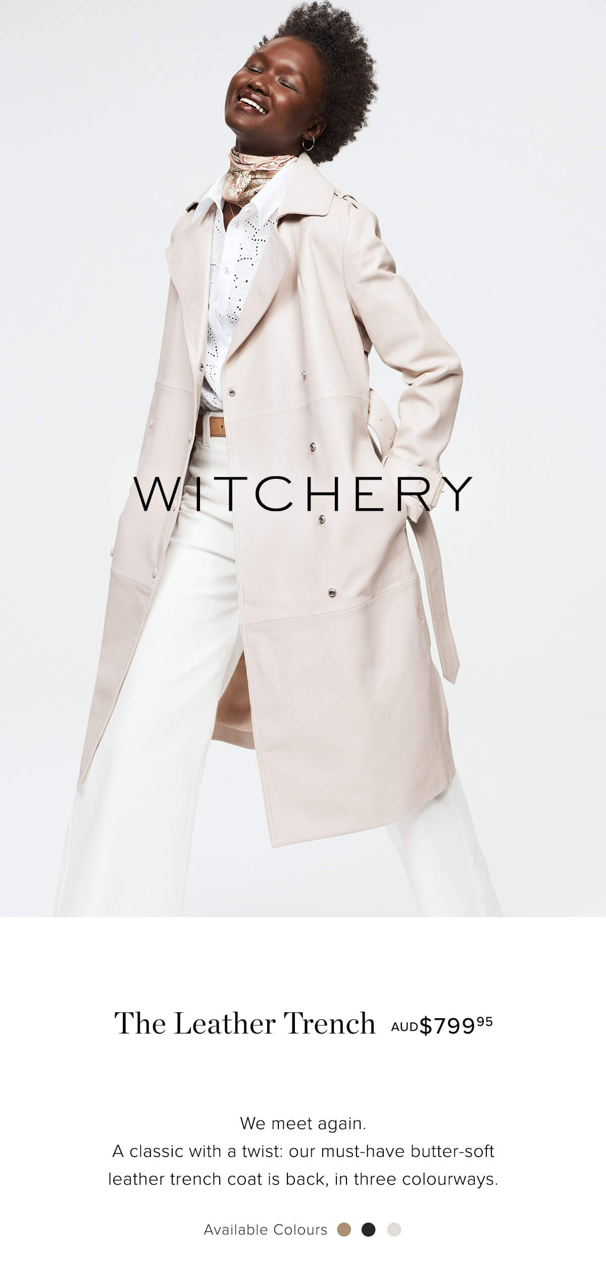 witchery leather trench coat