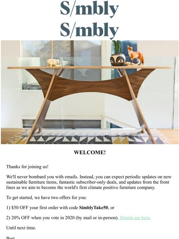 From Simbly With Love - Your $50 Discount