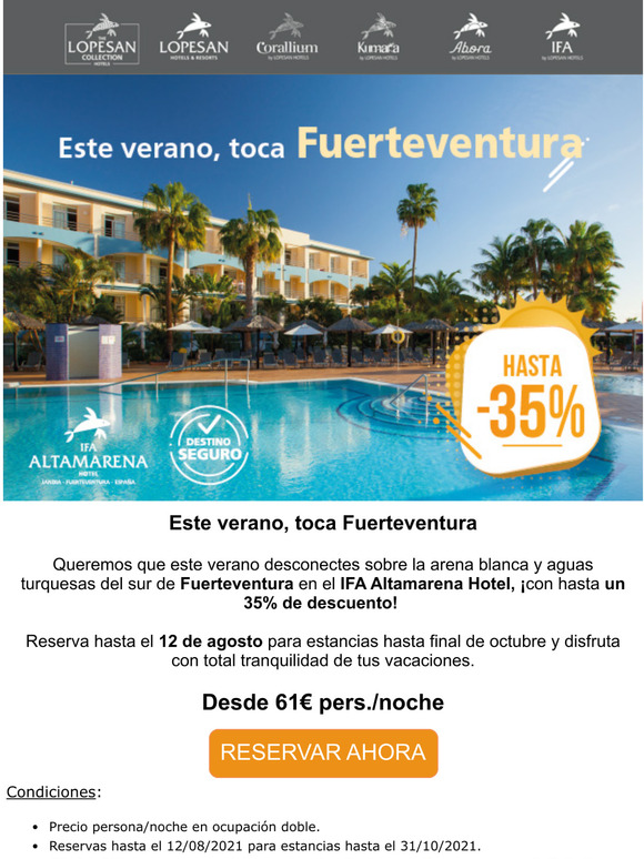  Este verano toca Fuerteventura Hasta -35% en IFA Altamarena Hotel