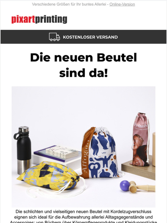 Entdecken Sie die neuen personalisierbaren Beutel