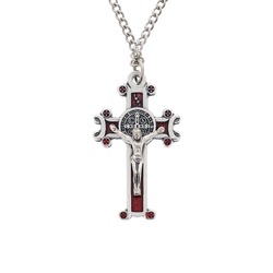 Red Enamel St. Benedict Cross