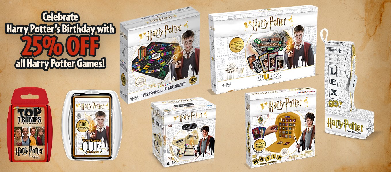 elebrate Harry Potter’s Birthday with 25% off all Harry Potter Games!