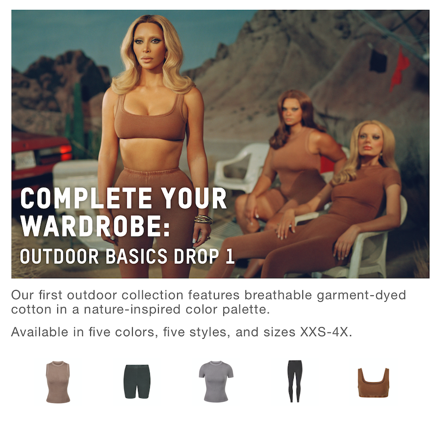 SKIMS: Just Dropped: Outdoor Basics Drop 2