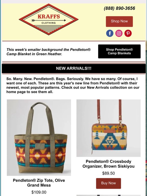 New Pendleton Bags!