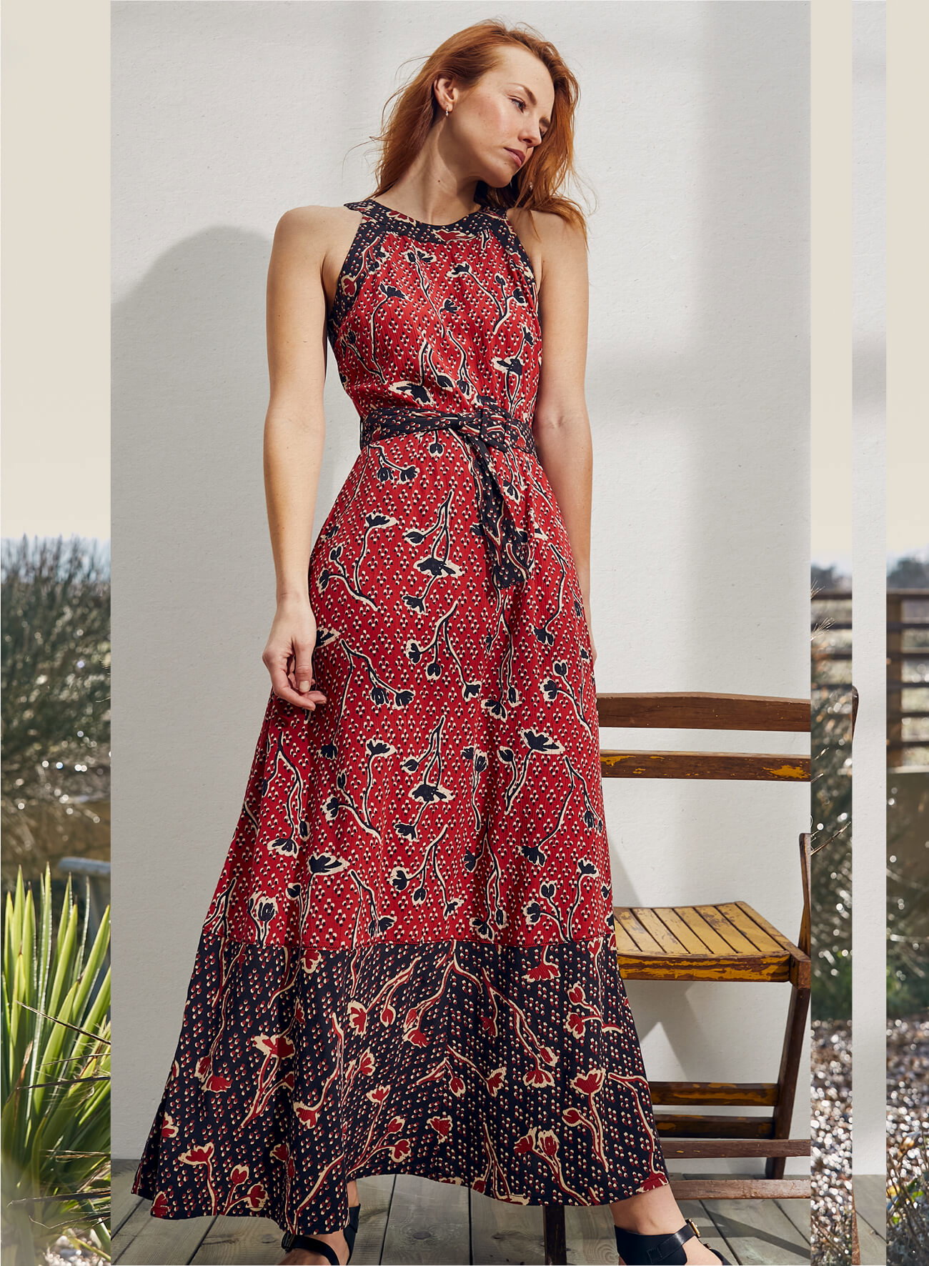 strapless open back dress Fat Face Red Floral Dress  OWNI