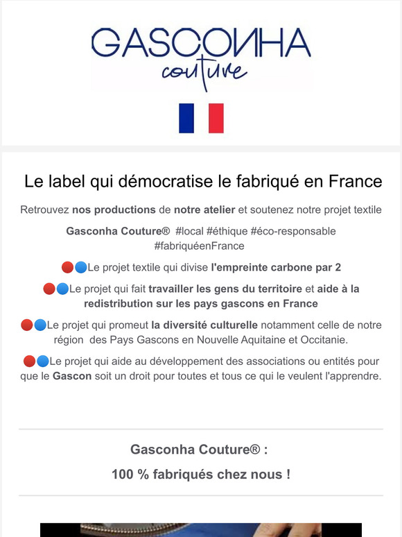 Soutenez le local, l'thique & l'co-responsable avec Gasconha Couture le projet textile d' Adishatz