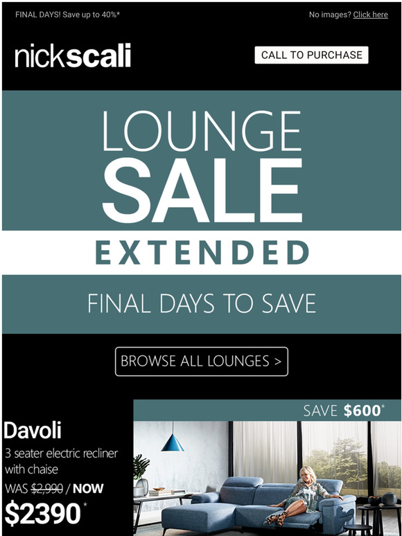 Nick Scali Online The Lounge Sale has been EXTENDED Milled