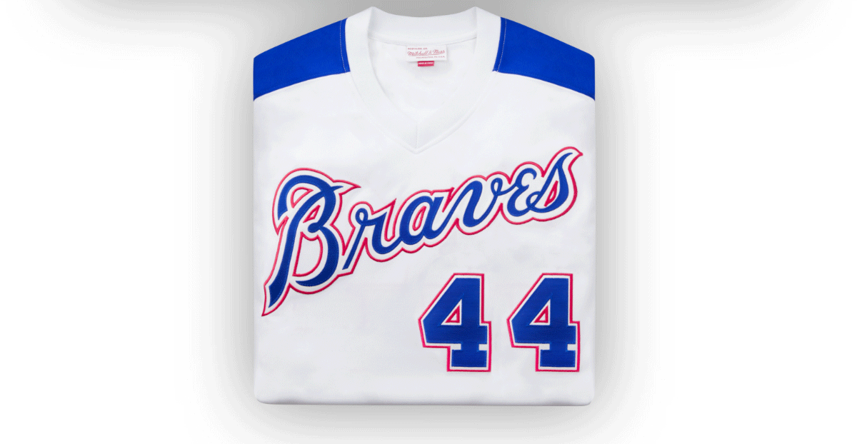 Jersey Atlanta Braves #44 Hank Aaron Cooperstown Collection 1974 Mitchell  Ness