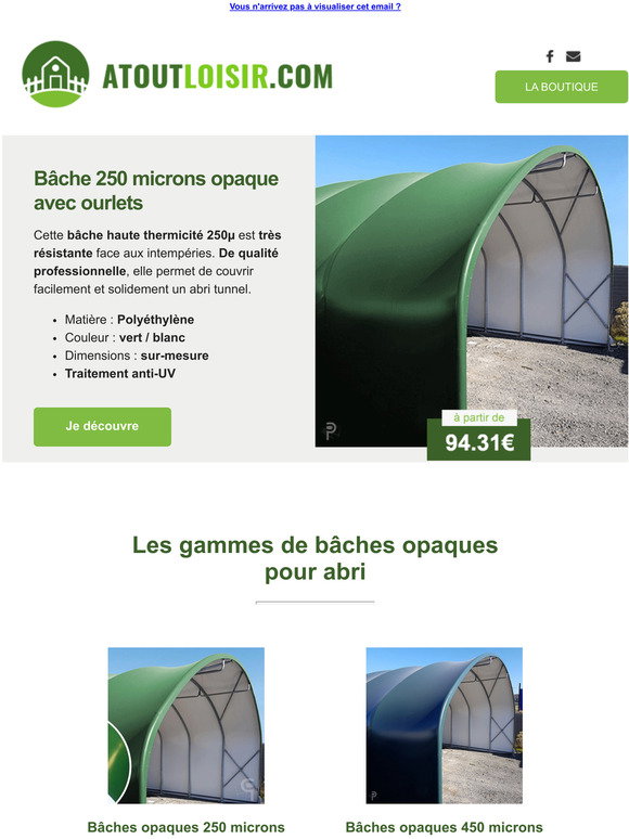 Atout Loisir: Abris tunnel : protégez vos animaux et votre matériel  agricole 🐴