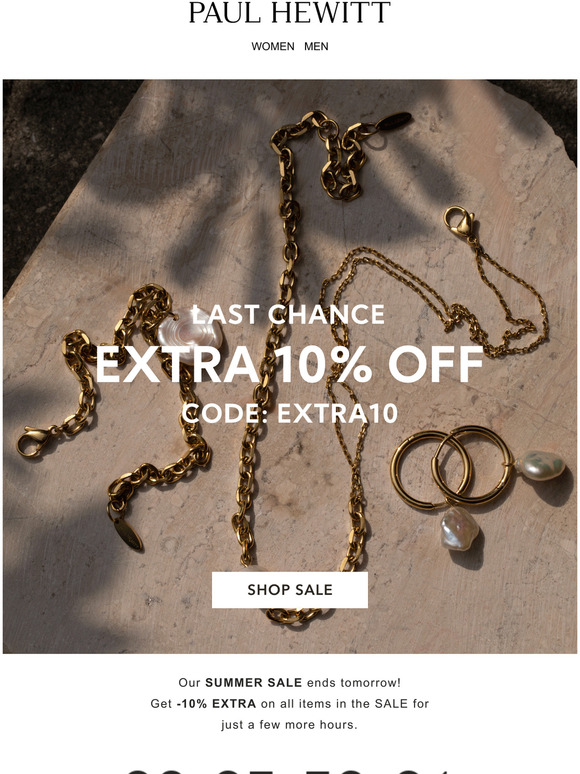 Only until tomorrow: extra 10% OFF on SALE
