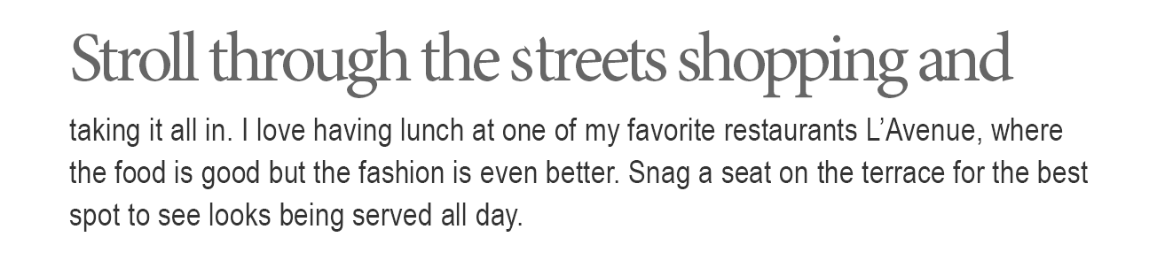 Stroll through the streets shopping