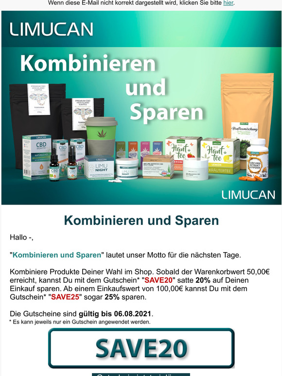 Bis zu 25% - Kombinieren und Sparen 