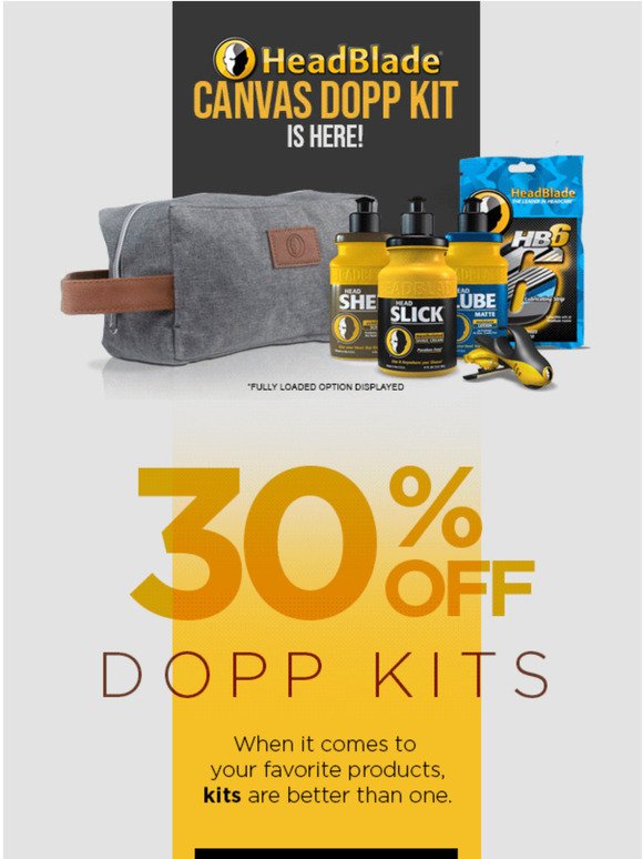 Reminder: 30% OFF Dopp Kits -- Last Day Tomorrow