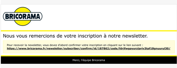Abonnement  la newsletter bricorama.fr
