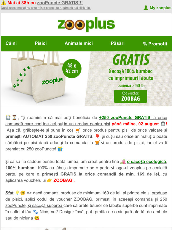 zooplus RO Email Newsletters: Shop Sales, Discounts, and Coupon 