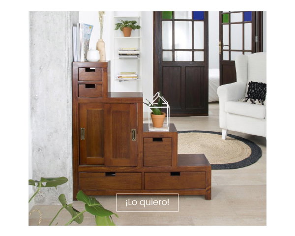 AFNES MUEBLE ESCALERA REVERSIBLE TECA -65%
