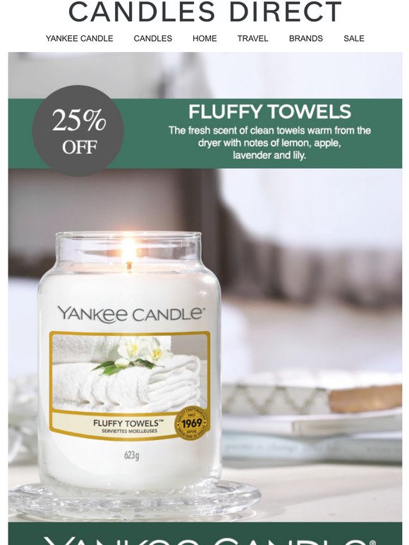 Save 25% Fluffy Towels From Yankee Candle