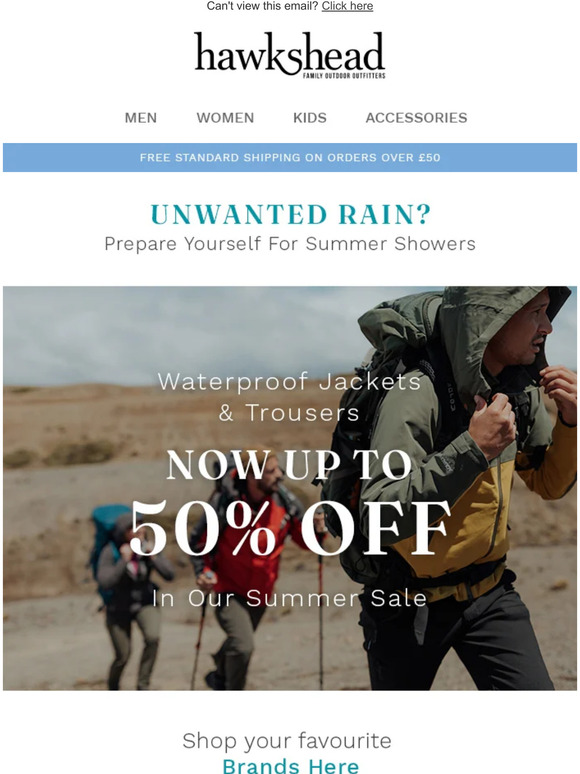 Prepare For Summer Showers | Up To 50% Off