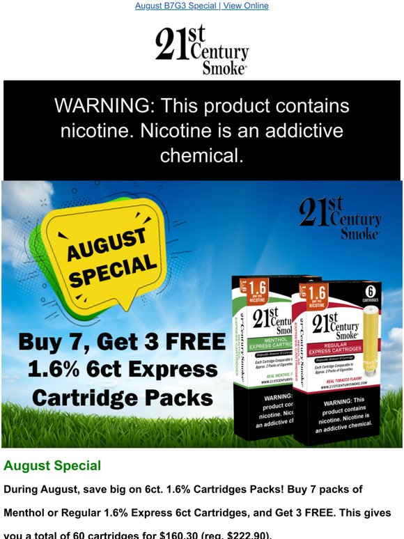 August Special: B7G3 Free