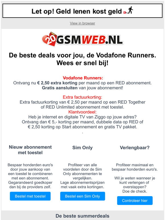 Hervat Makkelijk te begrijpen Boom GSMWEB.NL: De beste deals voor jou, Vodafone Runners | Milled