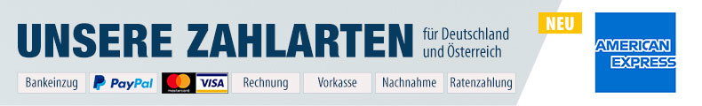 Unsere Zahlarten - Jetzt Neu: American Express!