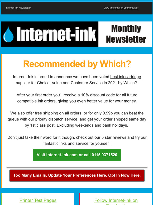 Ink Cartridges Recommended by Which?