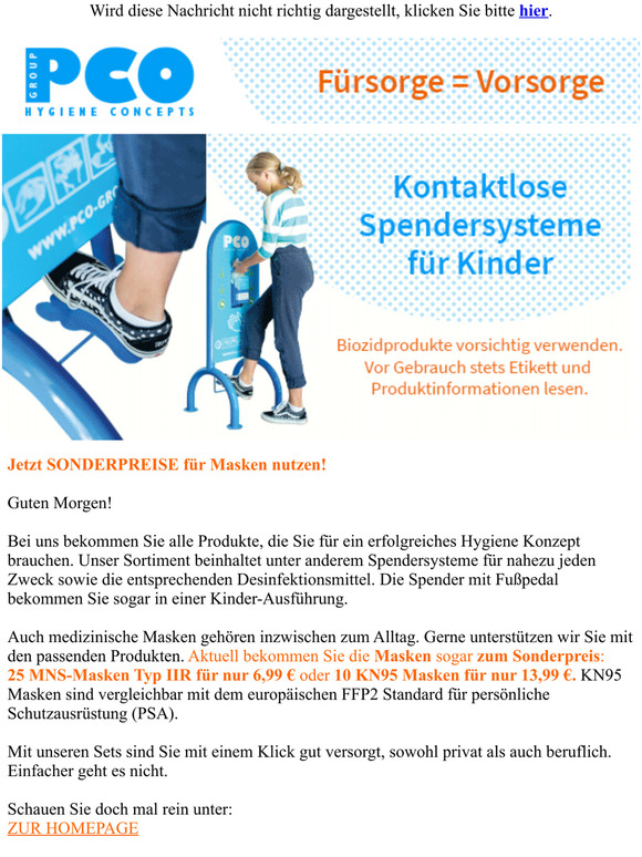 Sichere Hygiene-Ausstattung zum Sonderpreis
