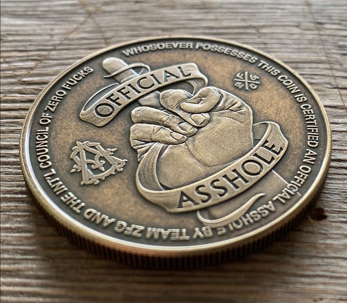 Zfg Inc All New Official Asshole Coins Available Now Milled 8250